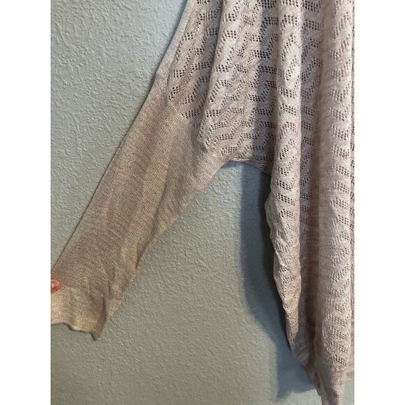 Ruff Hewn Grey Womens Sweater XL Pink Dolman Long Sleeve Cold Shoulder Sparkle - Picture 3 of 9